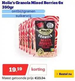 Bol.com Holie's Granola Mixed Berries 6x 350gr aanbieding