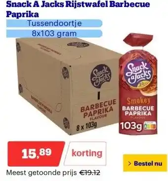 Bol.com Snack A Jacks Rijstwafel Barbecue Paprika aanbieding