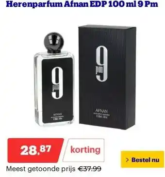 Bol.com Herenparfum Afnan EDP  9 Pm aanbieding