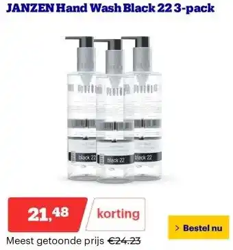 Bol.com JANZEN Hand Wash Black 22 3-pack aanbieding