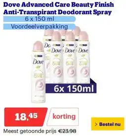 Bol.com Dove Advanced Care Beauty Finish Anti-Transpirant Deodorant Spray aanbieding