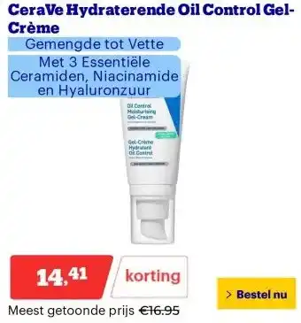 Bol.com CeraVe Hydraterende Oil Control Gel-Crème aanbieding