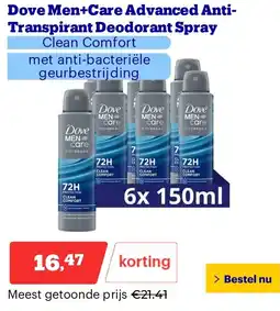 Bol.com Dove Men+Care Advanced Anti-Transpirant Deodorant Spray aanbieding