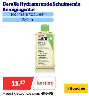 Bol.com CeraVe Hydraterende Schuimende Reinigingsolie aanbieding