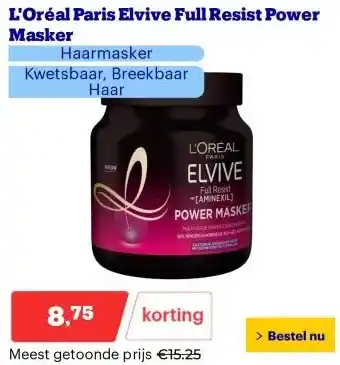 Bol.com L'Oréal Paris Elvive Full Resist Power Masker aanbieding