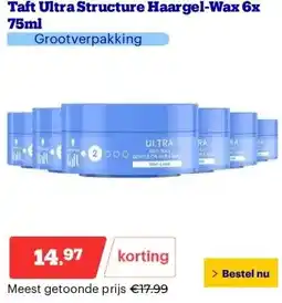 Bol.com Taft Ultra Structure Haargel Wax aanbieding