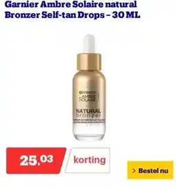 Bol.com Garnier Ambre Solaire natural Bronzer Self-tan Drops – 30 ML aanbieding