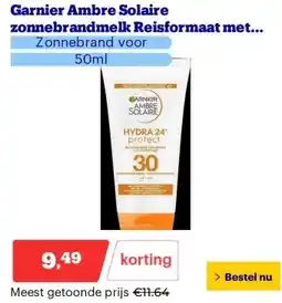 Bol.com Garnier Ambre Solaire zonnebrandmelk Reisformaat met karitéboter SPF 30 aanbieding