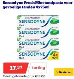 Bol.com Sensodyne Fresh Mint tandpasta voor gevoelige tanden 4x75ml aanbieding