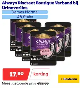 Bol.com Always Discreet Boutique Verband bij Urineverlies aanbieding