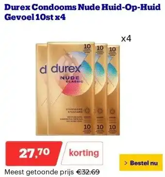 Bol.com Durex Condooms Nude Huid-Op-Huid Gevoel 10st x4 aanbieding