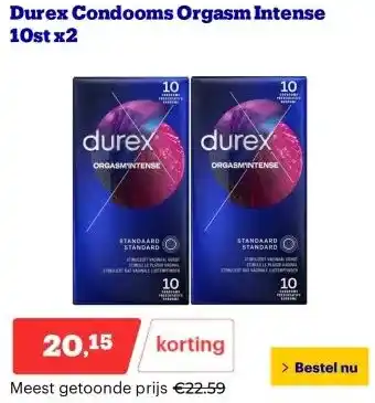 Bol.com Durex Condooms Orgasm Intense 10st x2 aanbieding