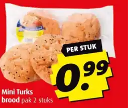 Boni Mini Turks brood pak 2 stuks aanbieding