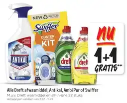 Jumbo Alle Dreft afwasmiddel, Antikal, Ambi Pur of Swiffer aanbieding