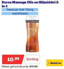 Bol.com Durex Massage Olie en Glijmiddel 2-in-1 aanbieding