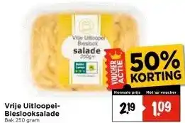 Vomar Voordeelmarkt Vrije Uitloopei- Bieslooksalade Bak 250 gram aanbieding