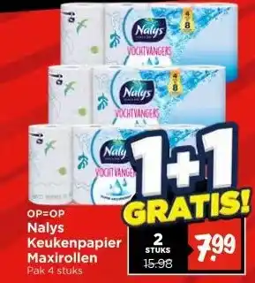 Vomar Voordeelmarkt Nalys Keukenpapier Maxirollen aanbieding