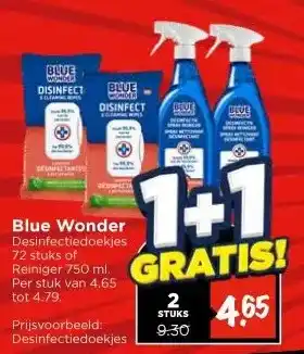 Vomar Voordeelmarkt Blue Wonder Desinfectiedoekjes aanbieding