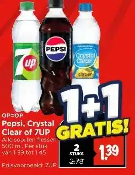 Vomar Voordeelmarkt Pepsi, Crystal Clear of 7UP aanbieding