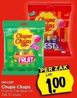 Vomar Voordeelmarkt OP=OP Chupa Chups Fruit of The Best OF. aanbieding