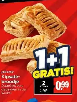 Vomar Voordeelmarkt OP=OP Kipsaté- broodje aanbieding