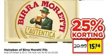 Vomar Voordeelmarkt Heineken of Birra Moretti Pils aanbieding