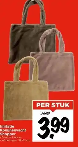 Vomar Voordeelmarkt Imitatie Konijnenvacht Shopper aanbieding