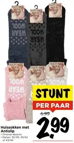 Vomar Voordeelmarkt Huissokken met Antislip aanbieding