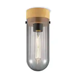 Praxis Home Sweet Home plafondlamp Capri hout gerookt glas ⌀10cm E27 aanbieding