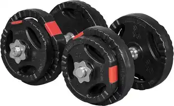 Bol.com Gorilla Sports Dumbellset 20 kg - Halterset - Gripper Kunststof - 30 mm - Dumbells aanbieding