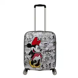 Travelbags American Tourister Wavebreaker Disney Spinner 55/20 TSA minnie comics white aanbieding