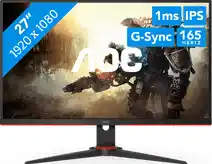 Bol.com AOC G2 27G2SPAE - Full HD Gaming Monitor - 165hz - G-Sync Compatible - 27 inch aanbieding