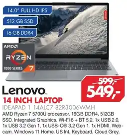 Vobis Lenovo ideapad 1 14ALC7 82R3006WMH aanbieding