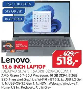 Vobis Lenovo ideapad slim 3 15ABR8 82XM00E3MH aanbieding