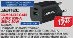 Vobis Yanec compacte gan lader usb-a usb-c 30w aanbieding