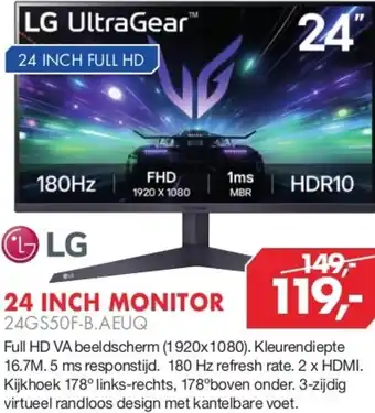 Vobis Lg ultragear monitor 24GS50F-B.AEUQ aanbieding