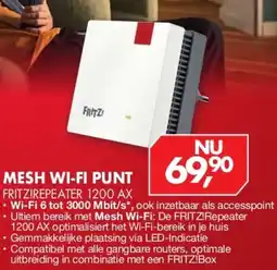 Vobis Mesh wi-fi punt FRITZ!REPEATER 1200 AX aanbieding