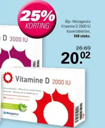 De Online Drogist Metagenics Vitamine D 2000 IU aanbieding