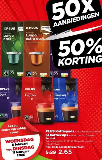 PLUS PLUS Koffiepads  of koffiecups aanbieding