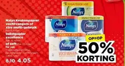 PLUS Nalys Keukenpapier vochtvangers of xtra multi gebruik toiletpapier excellence of soft aanbieding