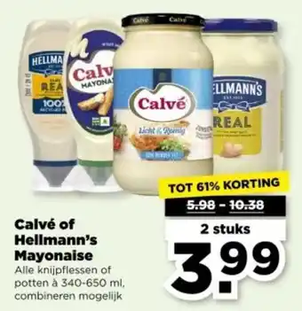 PLUS Calvé of Hellmann's Mayonaise aanbieding