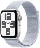 Bol.com Apple Watch SE 2024 GPS 44mm Silver Aluminium Case with Blue Cloud Sport Loop aanbieding