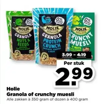 PLUS Holie Granola of crunchy muesli aanbieding