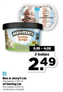 PLUS Ben & Jerry's IJs of Hertog IJs aanbieding