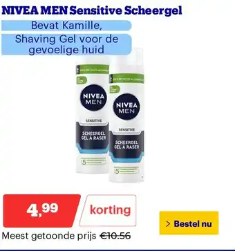 Bol.com NIVEA MEN Sensitive Scheergel aanbieding