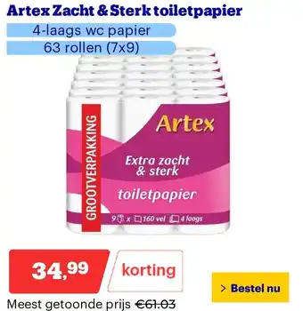 Bol.com Artex Zacht & Sterk toiletpapier aanbieding