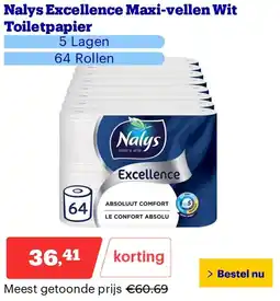 Bol.com Nalys Excellence Maxi-vellen Wit Toiletpapier aanbieding