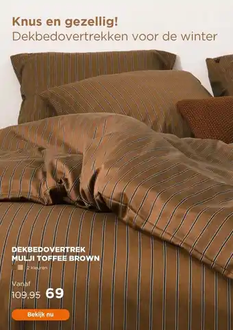 TotaalBED Dekbedovertrek Mulji Toffee brown | aanbieding