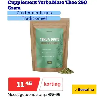 Bol.com Cupplement Yerba Mate Thee aanbieding