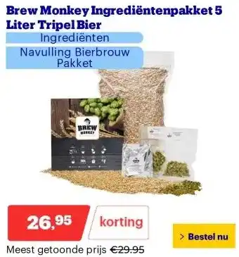 Bol.com Brew Monkey Ingrediëntenpakket 5 Liter Tripel Bier aanbieding